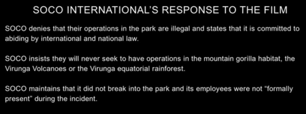 SOCO Internation virunga nation park a